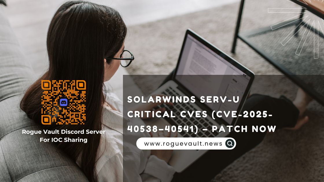 SolarWinds Serv-U Critical CVEs (CVE-2025-40538–40541) – Patch Now